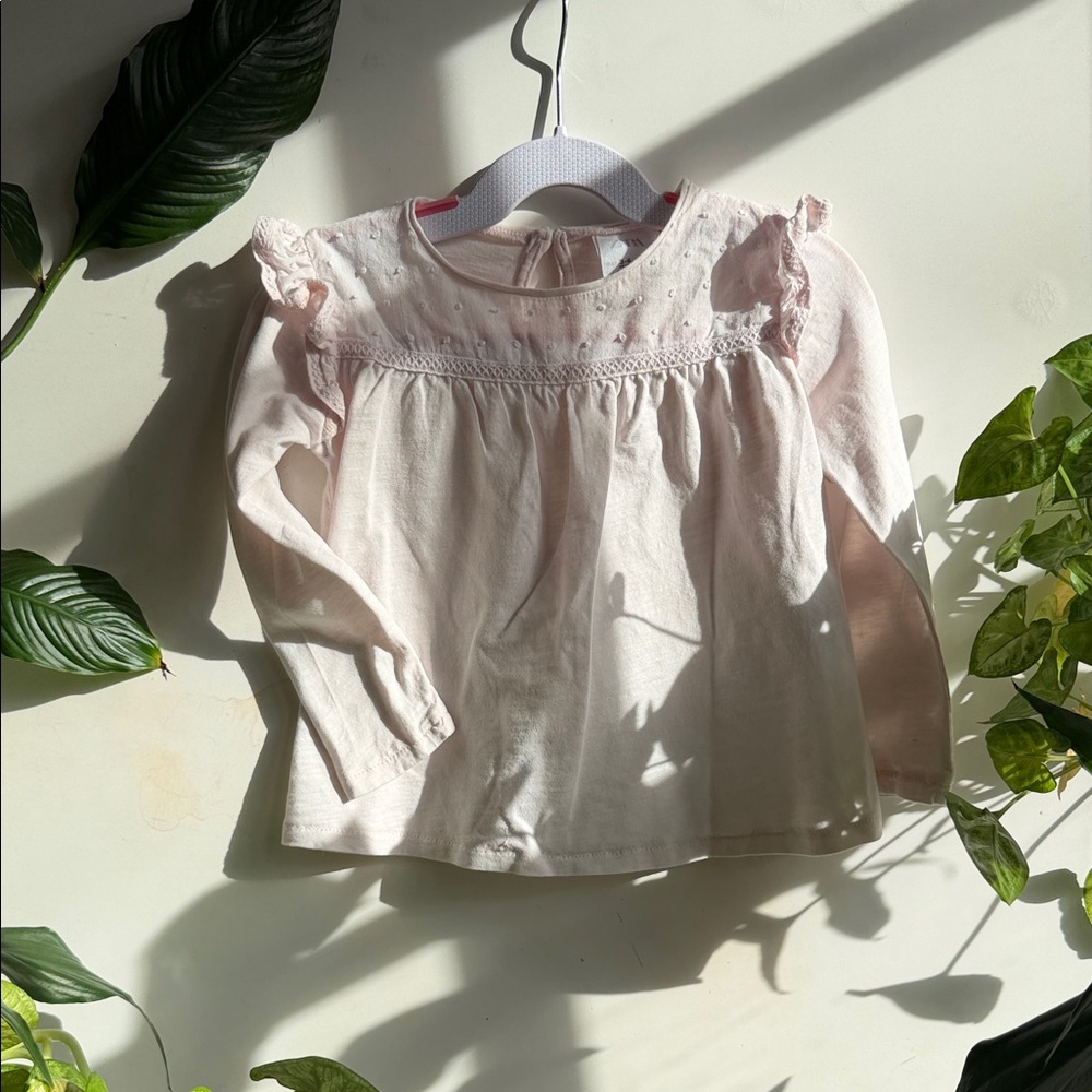 Zara Light Pink Long Sleeve Kids Top